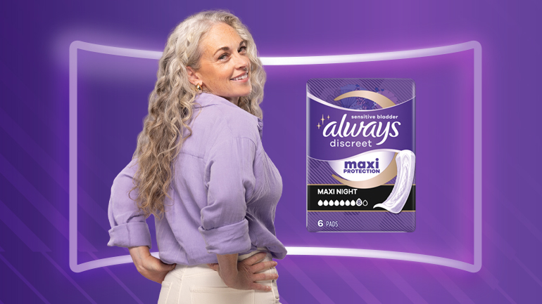 always discreet packshot with as model