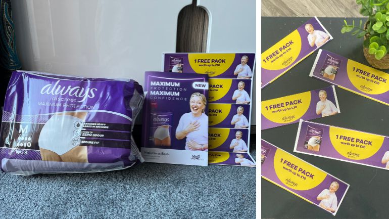 Always Discreet starter kits with coupons