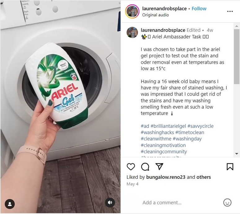 brilliant Ariel gel testing on a lower temperature 