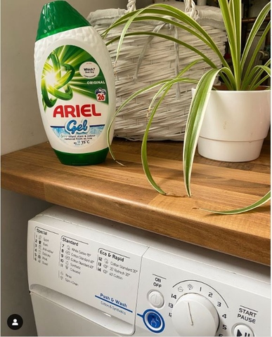 Ariel Gel in the laundry room