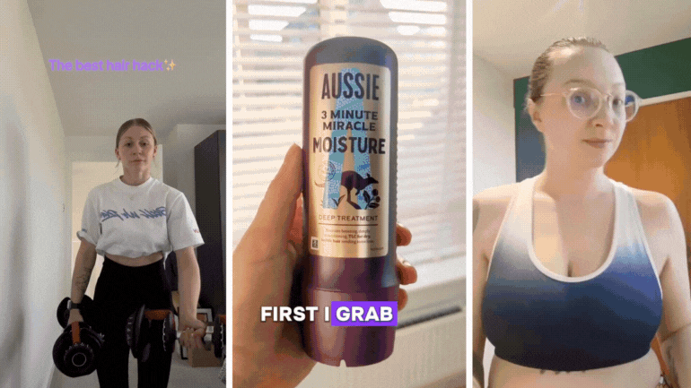 Girls using Aussie before their workout