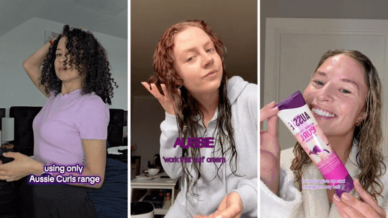 women using Aussie to achieve curly hair