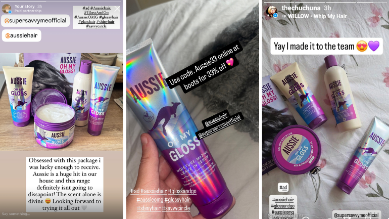 Instagram stories - Aussie Oh My Gloss