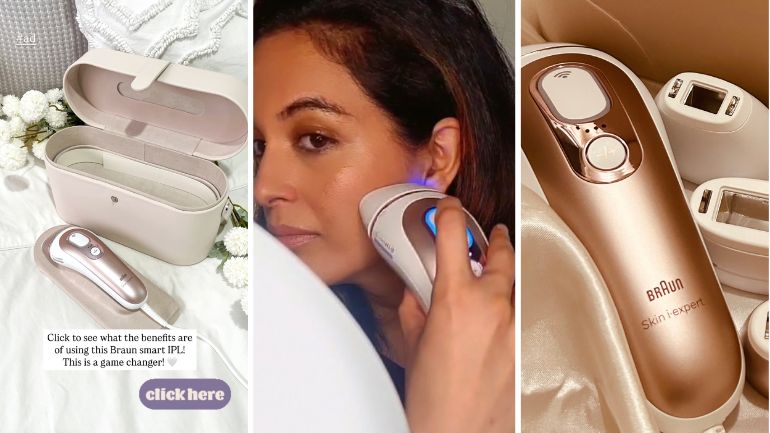 Photo collage of Braun Smart IPL in use