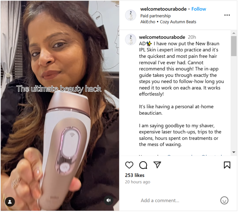 Screenshot of an Instagram post