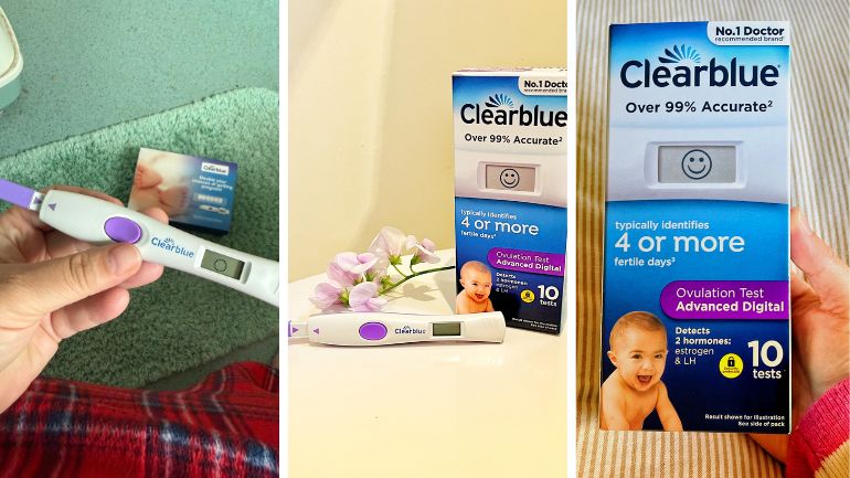 Photos of the Clearblue Ovulation test in use
