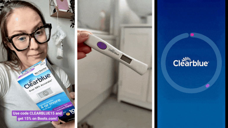 Gifs of Clearblue advanced digital ovulation test in use
