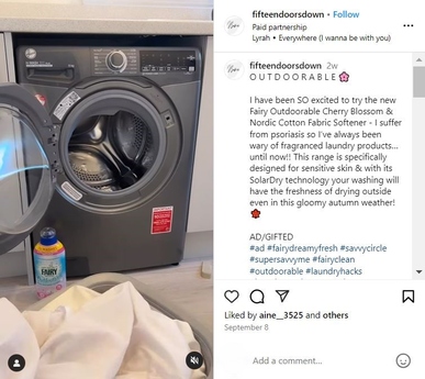 Doing laundry with Fairy 