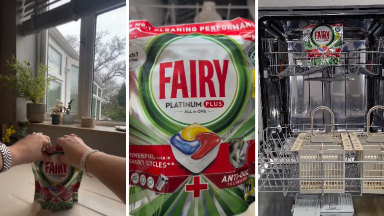 Photo collage of Fairy Platinum Plus packs