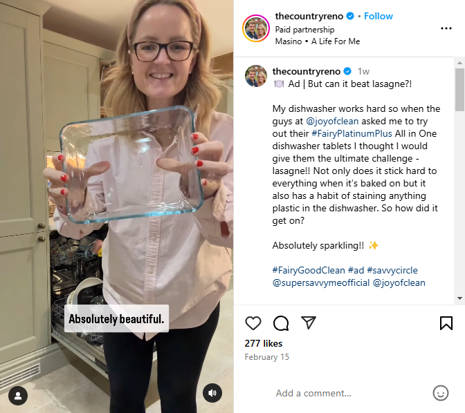 Screenshot of an Instagram reel