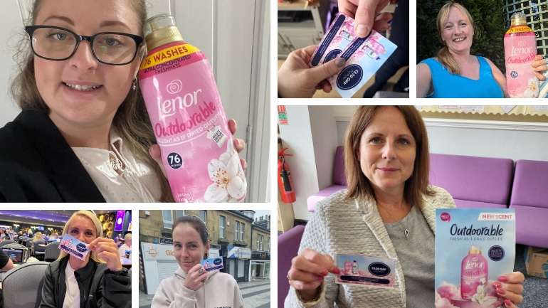 Lenor participants handing out their money-off coupons