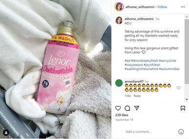 Lenor Outdoorable in a laundry basket 