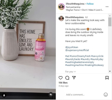 Doing laundry with lenor