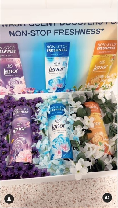 participant trying out the new Lenor Scent Boosters