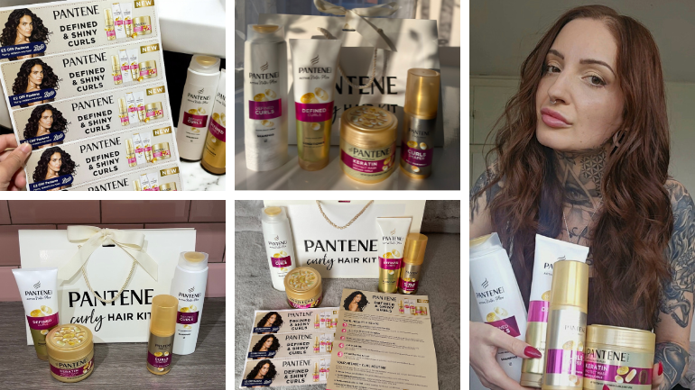Pantene team with their curly hair and starter kits