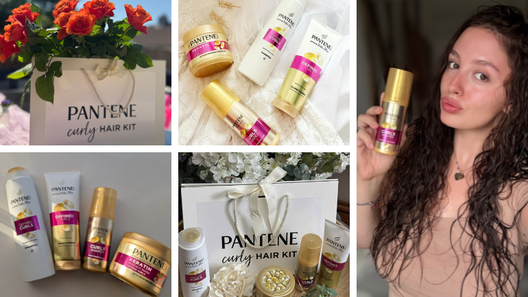 Pantene team with their curly hair and starter kits