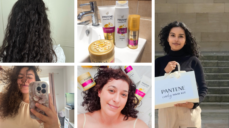 Women using Pantene Curls and showing off their curly hair