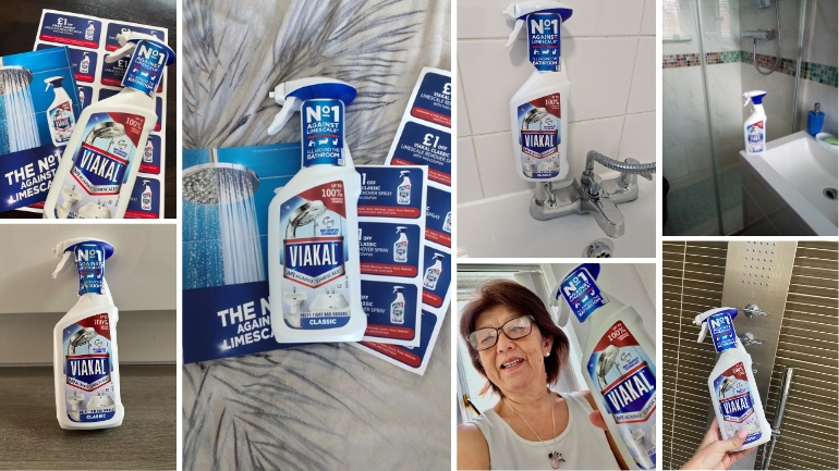 Photo collage of Viakal Classic Limescale Remover Spray bottles