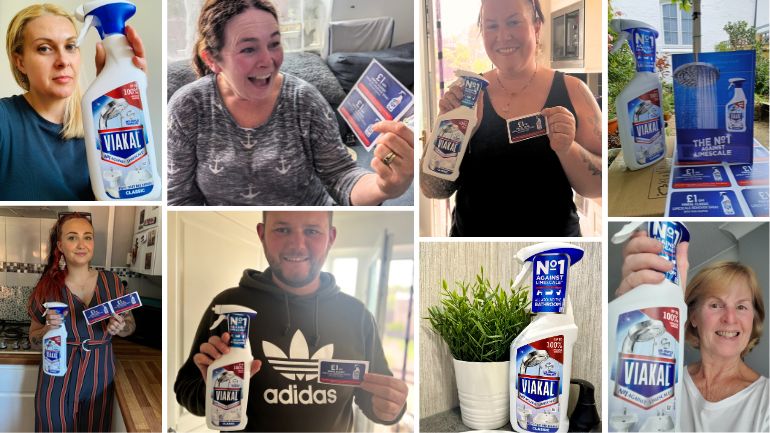 Collage of savvy circlers sharing coupons with friends.